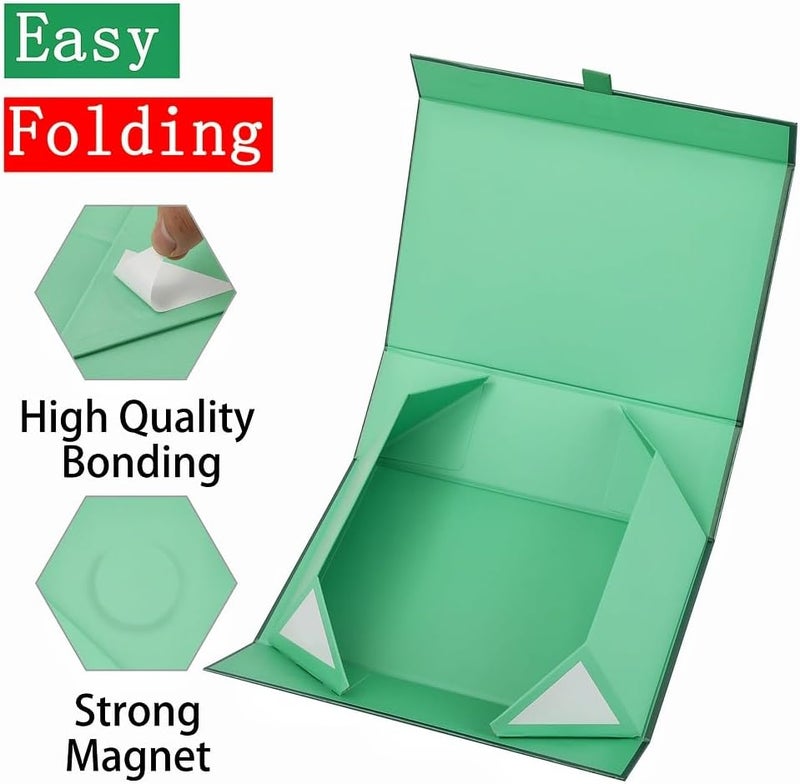 PLINJOY Large Gift Box 13.5x11.8x4.7 Inches, Green Gift Boxes for Presents with Magnetic Closure Lid, Luxury Gift Box Rectangle Collapsible Boxes for Gift Packaging - Image 3